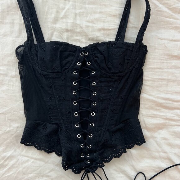 Miaou Deville black eyelet corset. Pefect condition new flaws - Picture 4 of 8